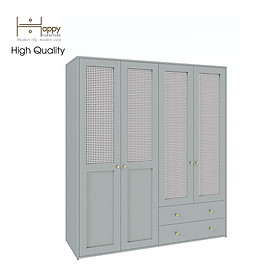[Happy Home Furniture] ROTAN, Tủ quần áo 4 cửa mở , 160cm x 54cm x 180cm ( DxRxC), TCM_137