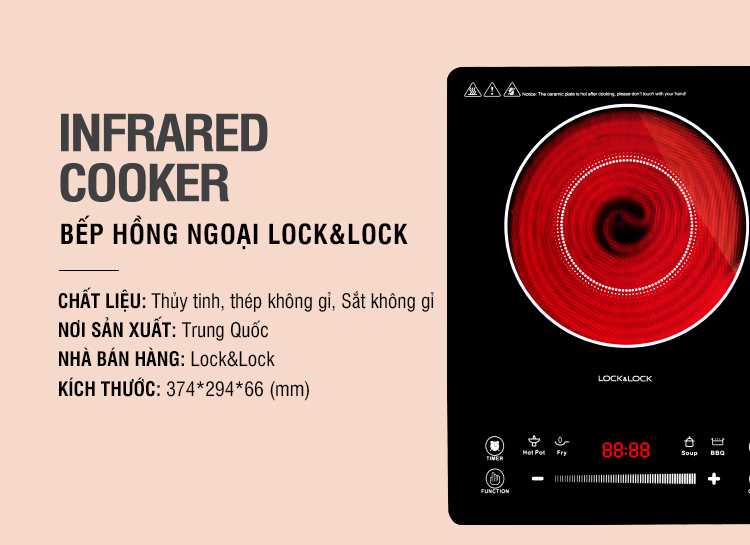 Bếp Hồng Ngoại Lock&Lock EJI421 (2000W) - Hàng Chính Hãng