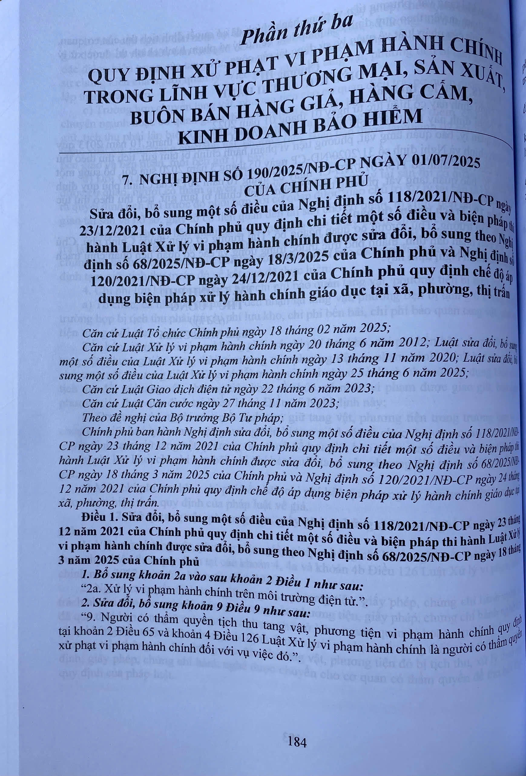Luật Xử Lý Vi Phạm Hành Chính Và Các Văn Bản Hướng Dẫn Thi Hành