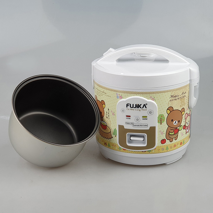 Nồi Cơm Điện 1L Fujika FJ-NC1005 Công Suất 400W Lồng Men Chống Dính Cho 2,3 Người Ăn (Mẫu Ngẫu Nhiên)-Hàng Chính Hãng