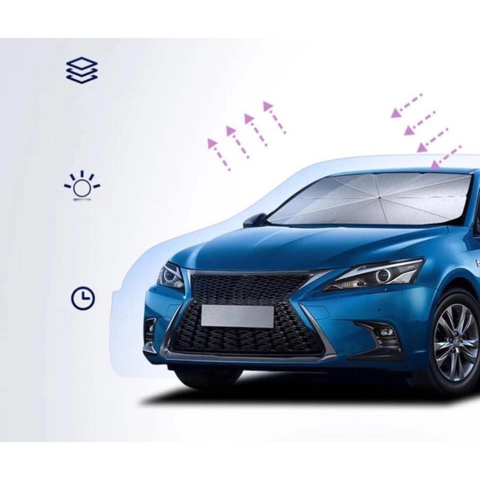 Ô che nắng kính trước xe ô tô bảo vệ nội thất ô tô, tấm chắn kính lái 3 lớp - Dù chắn nắng kính lái xe hơi chống tia UV