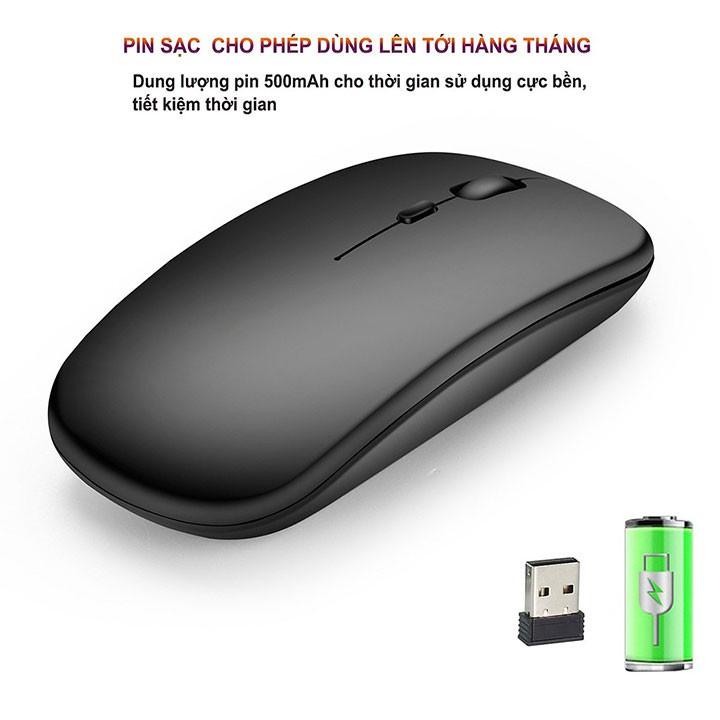 Chuột Bluetooth Không Dây PIX-LINK P90A Wireless USB Tự Sạc Pin Siêu Mỏng, Chống Ồn - Hàng Chính Hãng