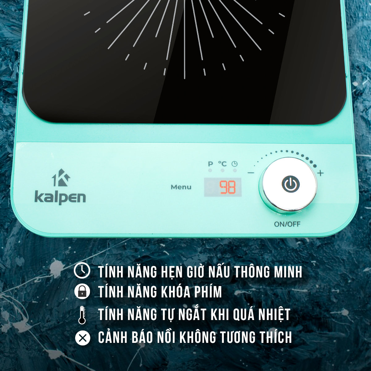 Bếp từ đơn Kalpen IK2 công suất 2200W chuẩn Đức, bảo hành 2 năm - hàng chính hãng