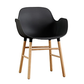 Ghế ăn ghế cafe ghế học bài cho bé thân nhựa chân kim loại sơn màu giả gỗ có tay vịn CC2004-S bền đẹp chắc chắn
