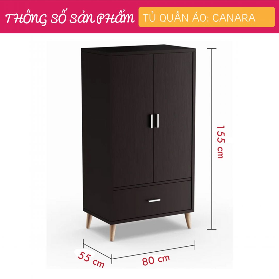 Tủ quần áo cho bé bằng gỗ công nghiệp SMLIFE Canara