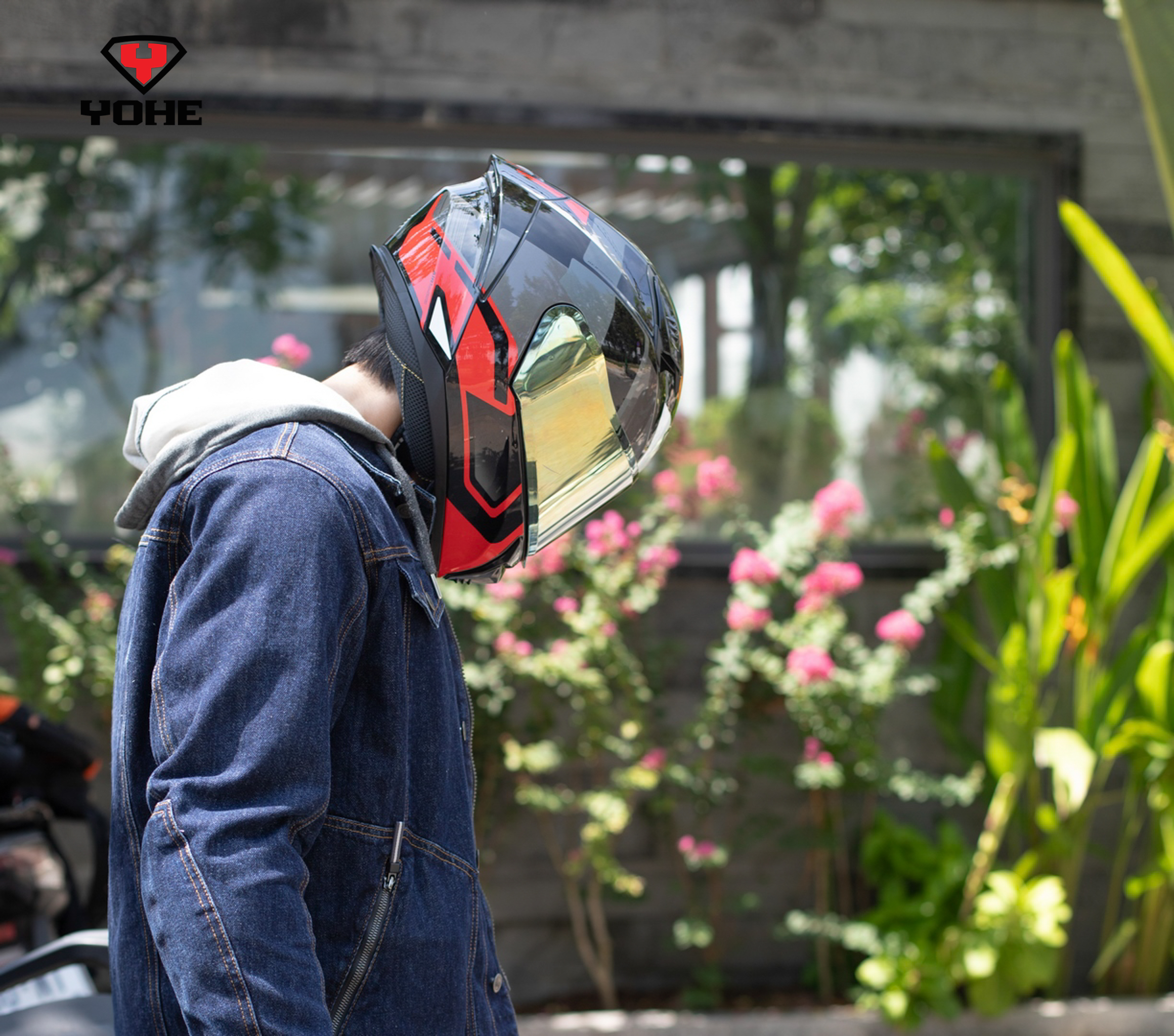 Mũ Bảo Hiểm Fullface YOHE 985 tem