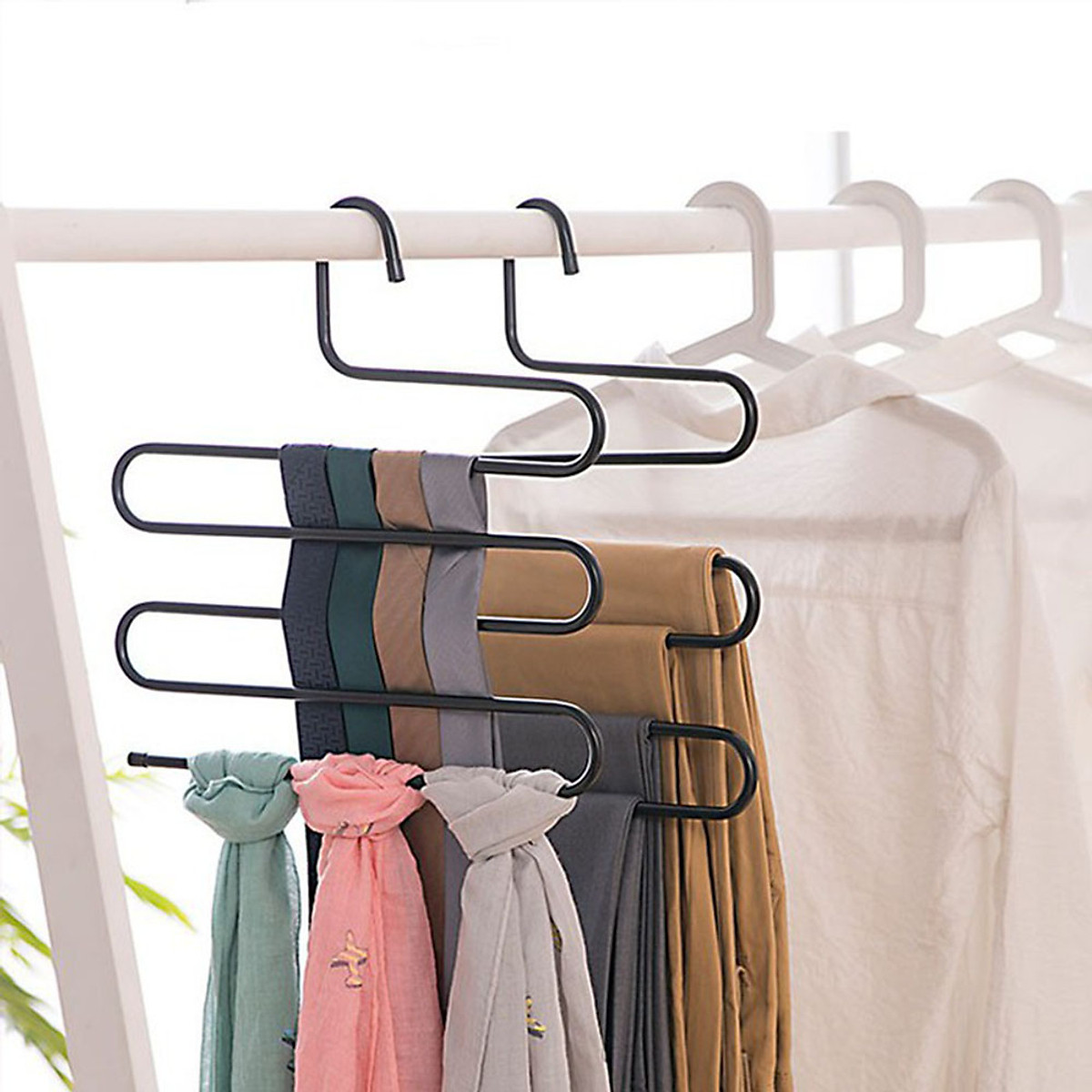 Móc Treo 5 Tầng Móc Áo Quần Đa Năng Kim Loại Bền Đẹp Tiết kiệm Diện Tích Tủ Tối Ưu Siêu Tiện Dụng - Hàng Chính Hãng MINIIN