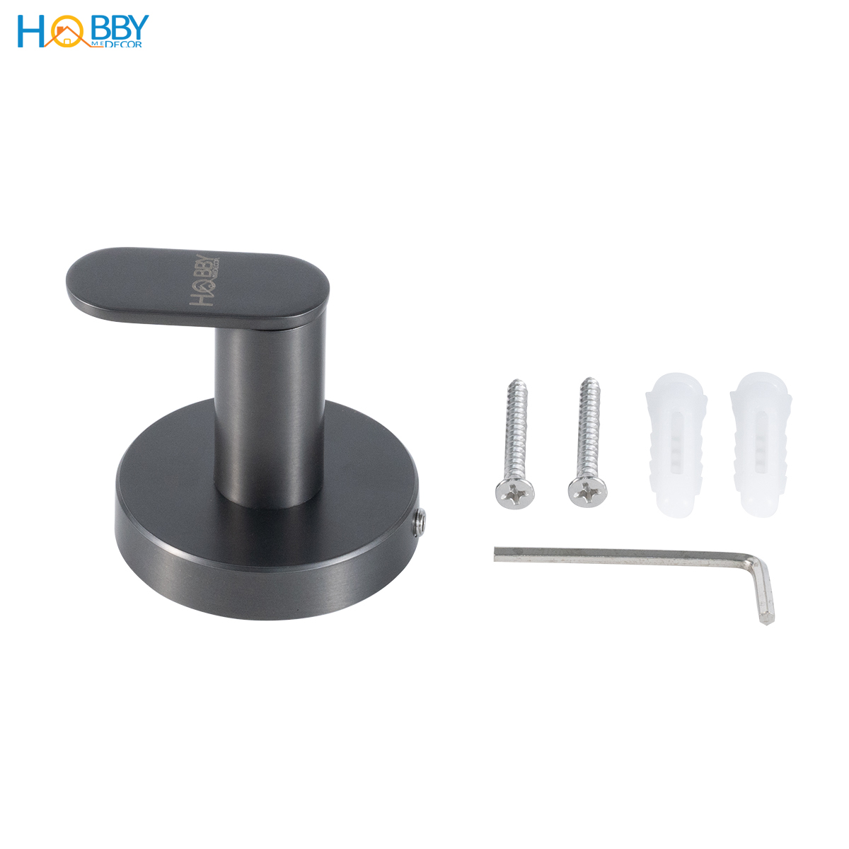 Móc treo đồ quần áo inox 304 sơn xám mẫu khoan Hobby home decor MT1X