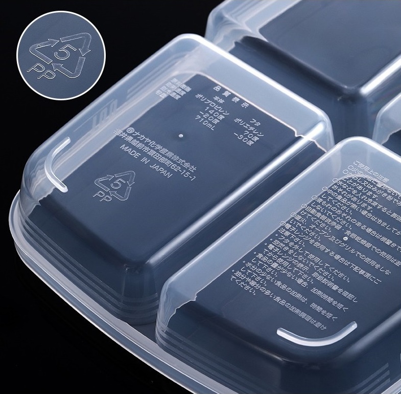 Set 02 hộp thực phẩm chia ngăn 710ml, thiết kế nắp mềm dẻo bảo đảm kín hơi và chống tràn - nội địa Nhật Bản