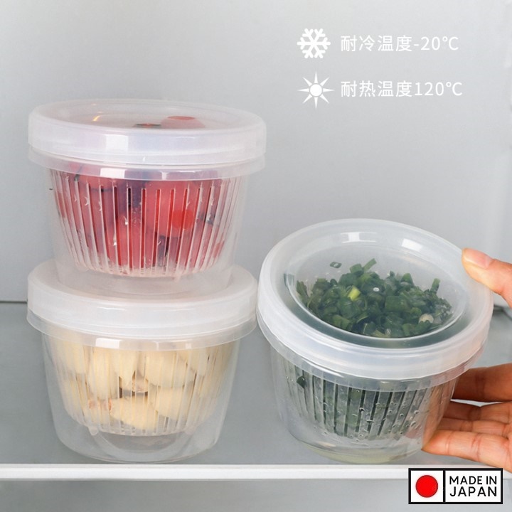 Bộ hộp đựng thực phẩm có giá lót NAKAYA W/S 500ml - Hàng nội địa Nhật Bản (#Made in Japan) |K340|
