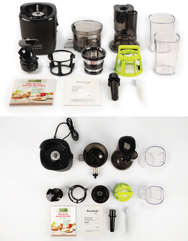 Máy ép chậm Kuvings KSP-2428CB (400ml) Màu đen Carbon - Hàng chính hãng