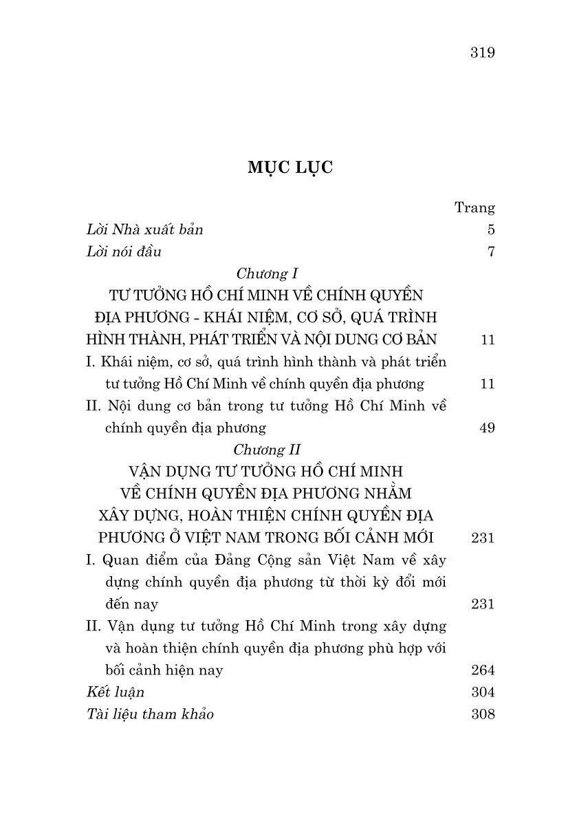 Tư tưởng Hồ Chí Minh về chính quyền địa phương và vận dụng xây dựng, hoàn thiện chính quyền địa phương ở Việt Nam hiện nay (Sách chuyên khảo)