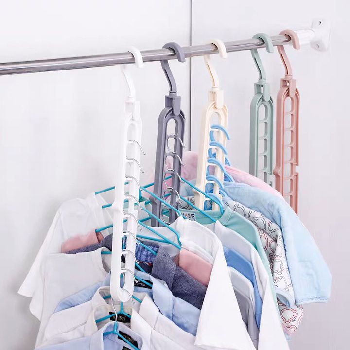 Combo 2 móc treo 9 nấc tiết kiệm diện tích giao màu ngẫu nhiên - MT9N