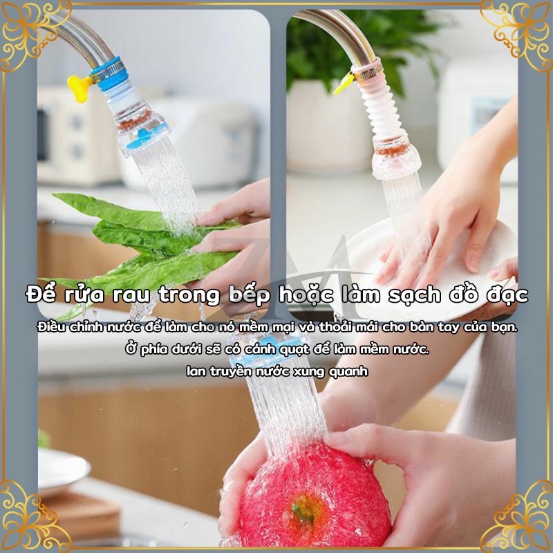 Vòi tăng áp suất , đầu vòi nối rửa bát tăng áp xoay 360 độ cho bồn rửa chén có than hoạt tính