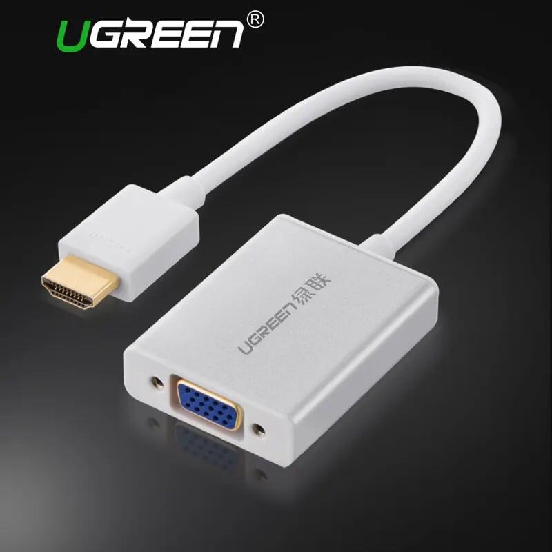 Ugreen UG40212MM102TK Màu Trắng Bộ chuyển HDMI sang VGA vỏ nhôm - HÀNG CHÍNH HÃNG