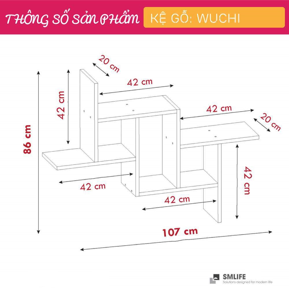 Kệ trang trí gỗ kiểu dáng nhỏ gọn SMLIFE Wuchi