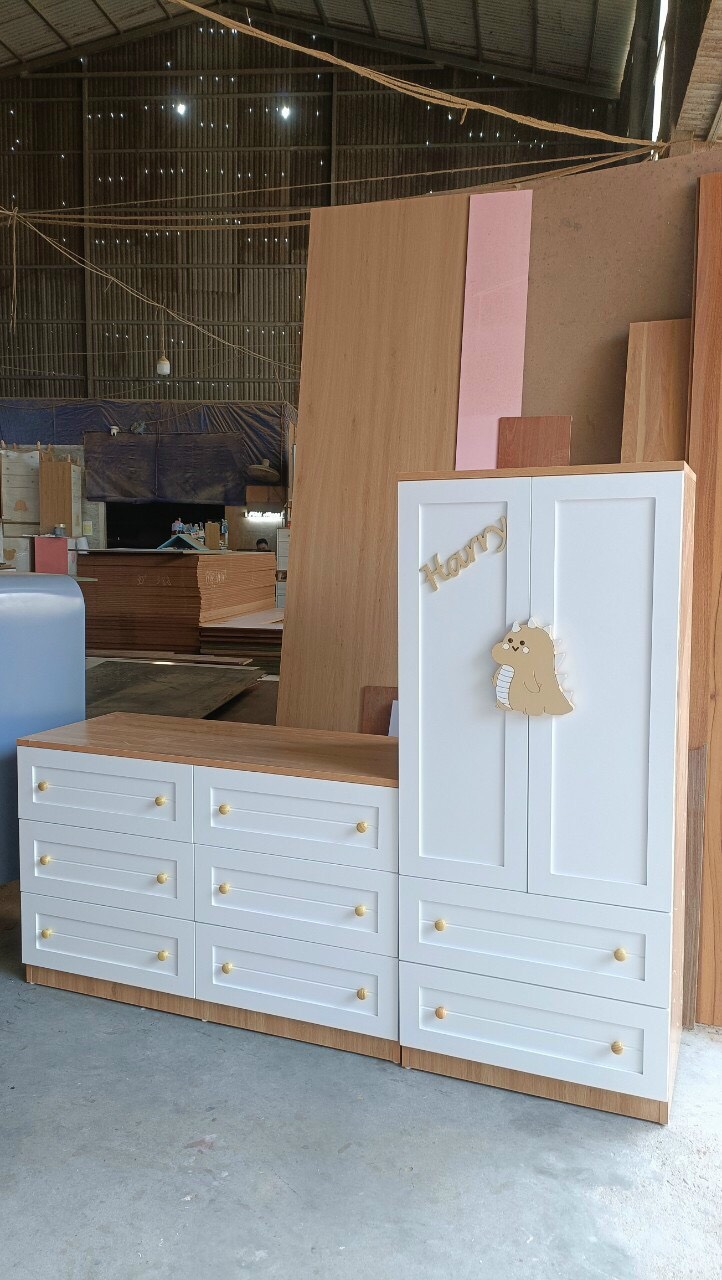 Tủ trẻ em, tủ đựng đồ cho bé gỗ MDF phủ melamine thương hiệu HUCHU