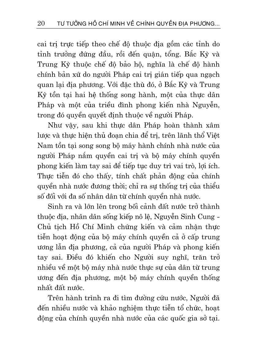 Tư tưởng Hồ Chí Minh về chính quyền địa phương và vận dụng xây dựng, hoàn thiện chính quyền địa phương ở Việt Nam hiện nay (Sách chuyên khảo)