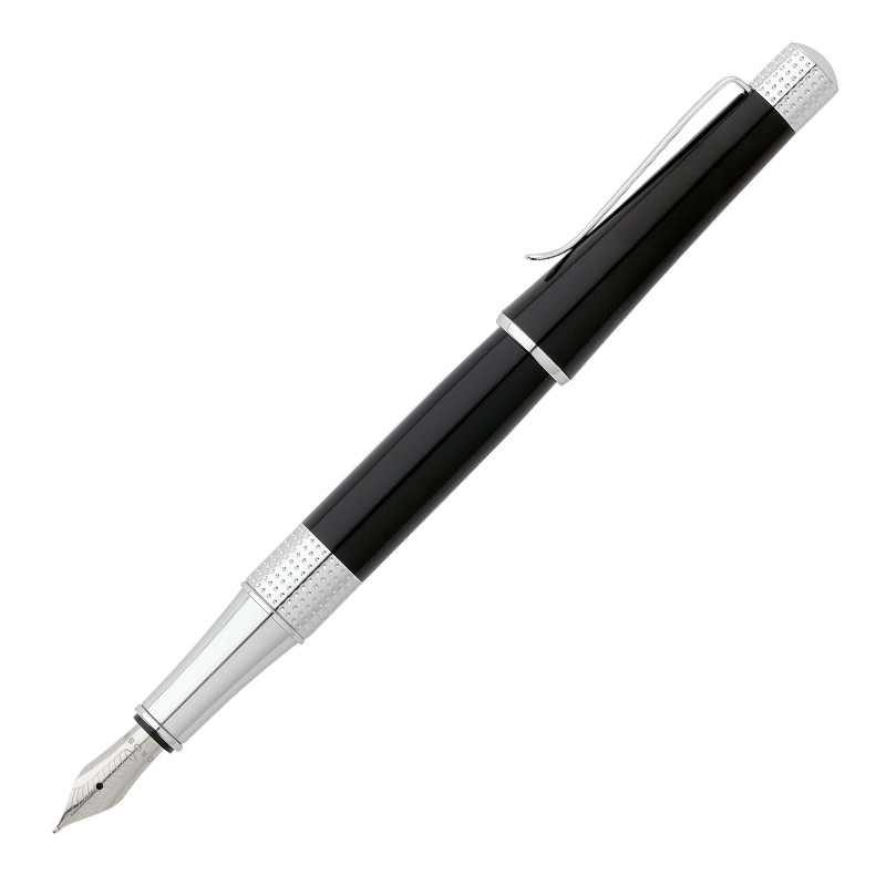 Bút Ký Doanh Nhân Viết Máy Cao Cấp Cross Beverly Sơn Mài màu đen Mạ Chrome Bóng