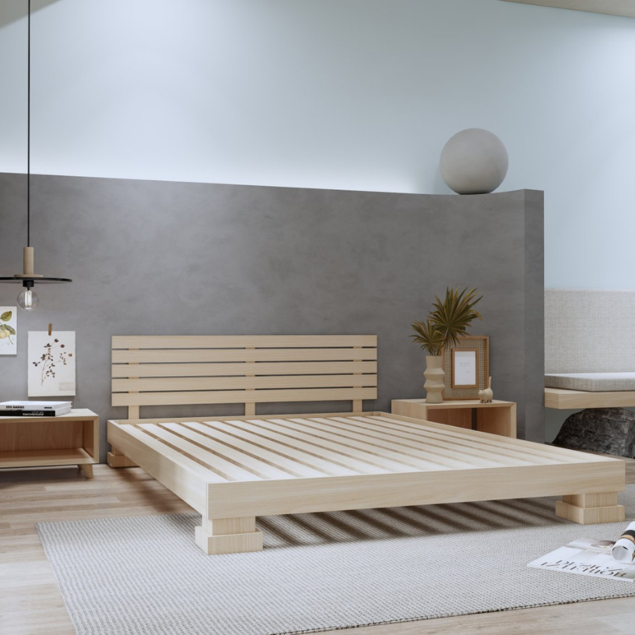 Giường ngủ gỗ CT08 Juno Sofa màu vàng nhạt