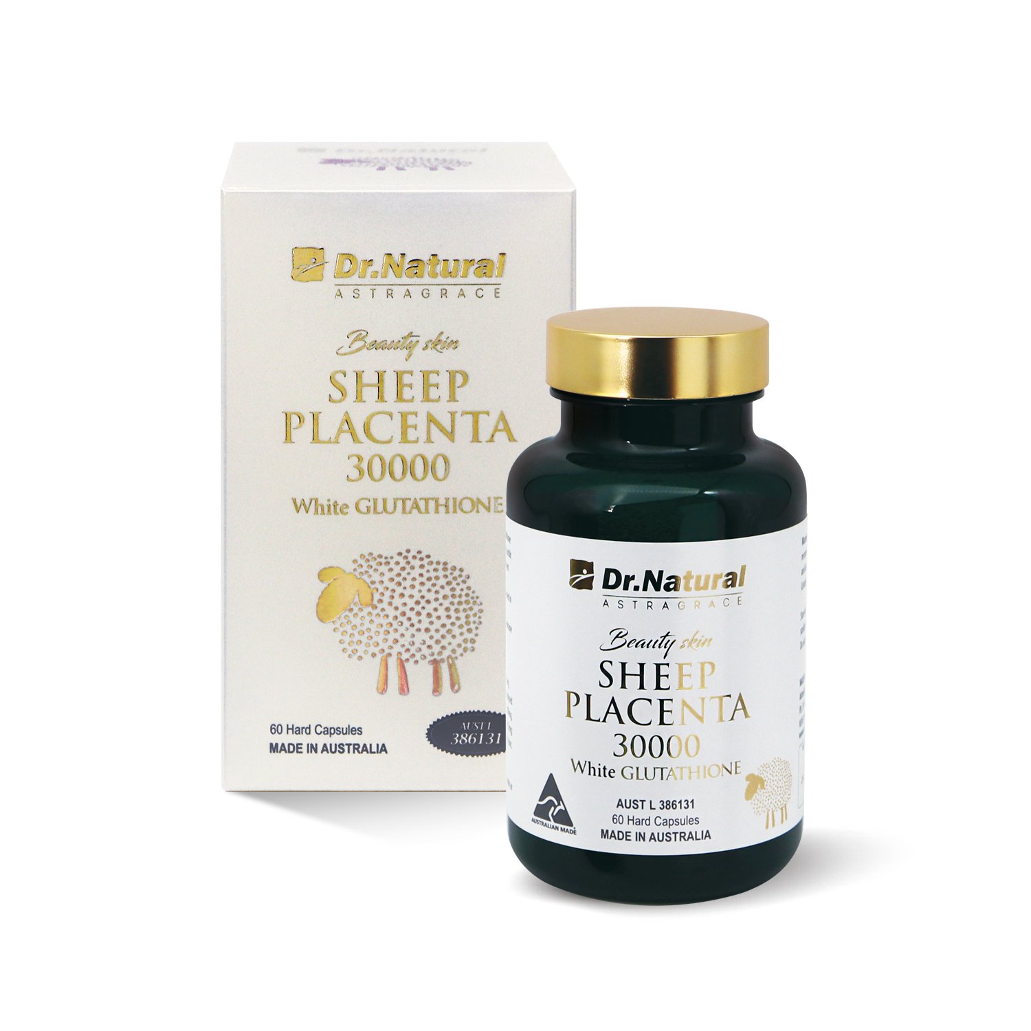 Viên Uống Trắng Da Dr Natural Beauty Skin Sheep Placenta 30000 White Glutathione