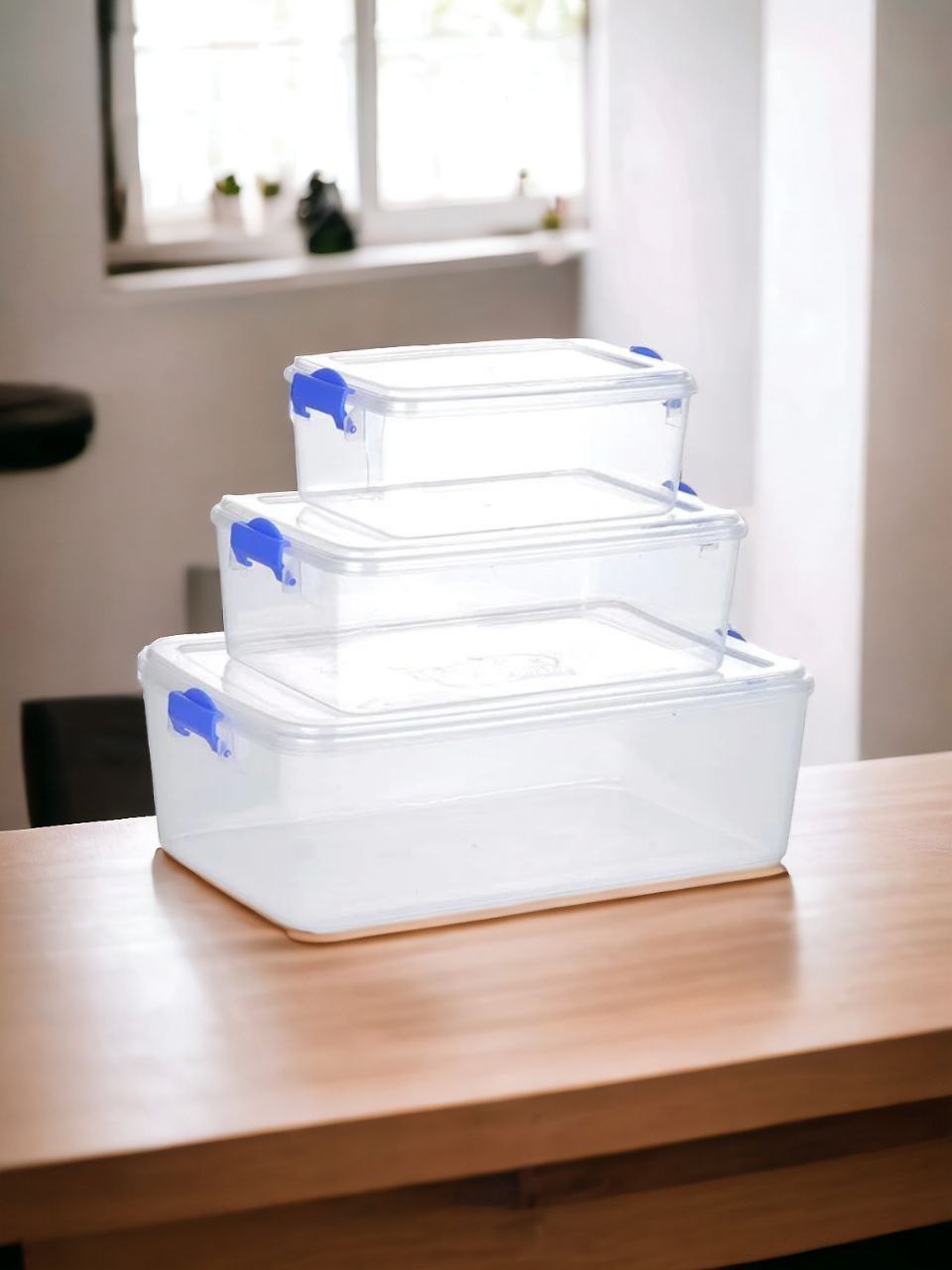 COMBO SÉT 03 HỘP ĐỰNG THƯC PHẨM NẮP GÀI CHẮC CHẮN TRONG SUỐT BẢO QUẢN THỰC PHẨM