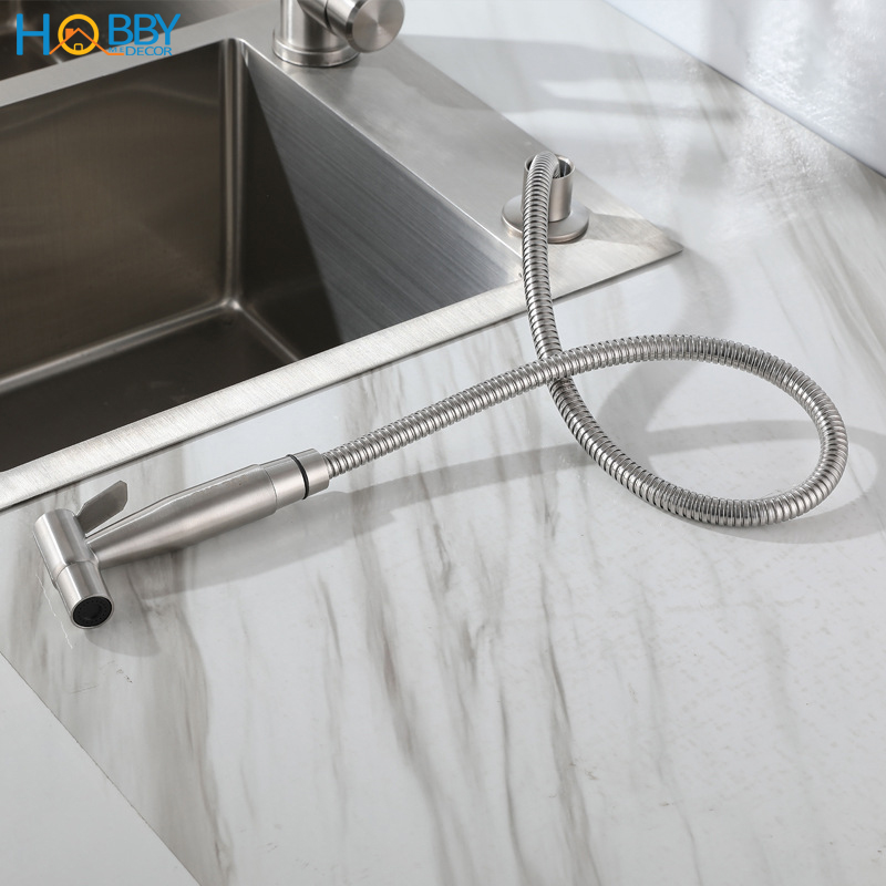 Vòi xịt rửa gắn chậu rửa chén inox 304 Hobby home decor GB1 dây 150cm