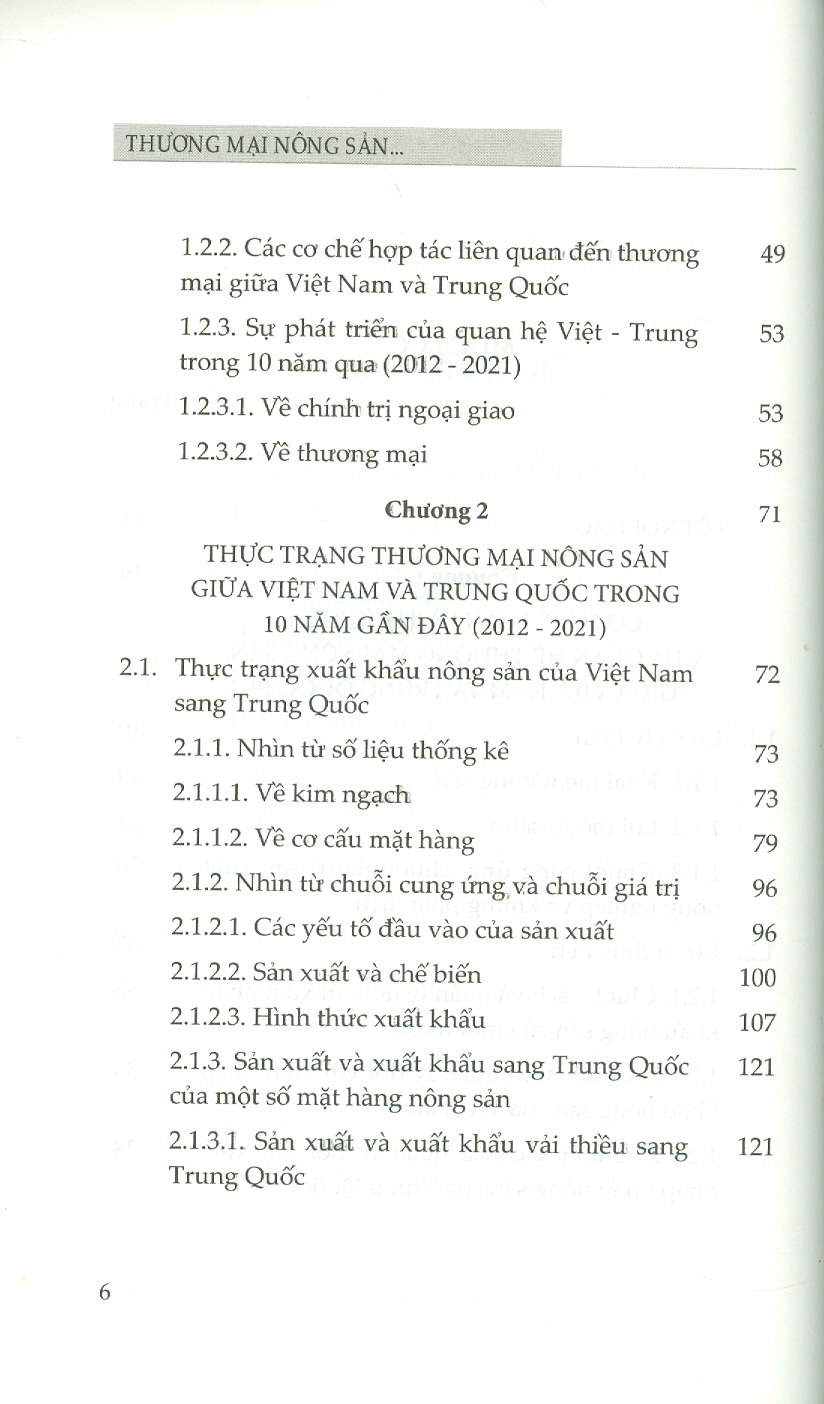 Thương Mại Nông Sản Giữa Việt Nam Và Trung Quốc Trong Bối Cảnh Mới (Sách chuyên khảo) - TS. Nguyễn Thị Phương Hoa (Chủ biên)