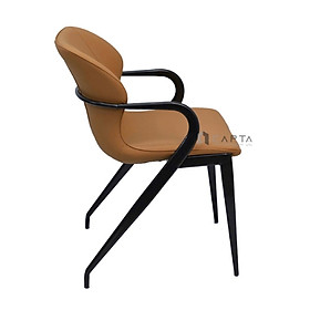 Ghế phòng ăn nệm da pvc ECO 37A-P Nội thất Capta Ghế ăn nệm bọc da simili cao cấp tay sắt sơn màu đen liền chân hiện đại tại tp hcm