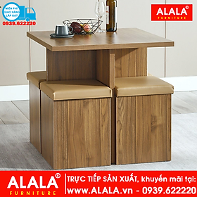 Bộ bàn ăn ALALA940 gỗ HMR chống nước - www.ALALA.vn - 0939.622220