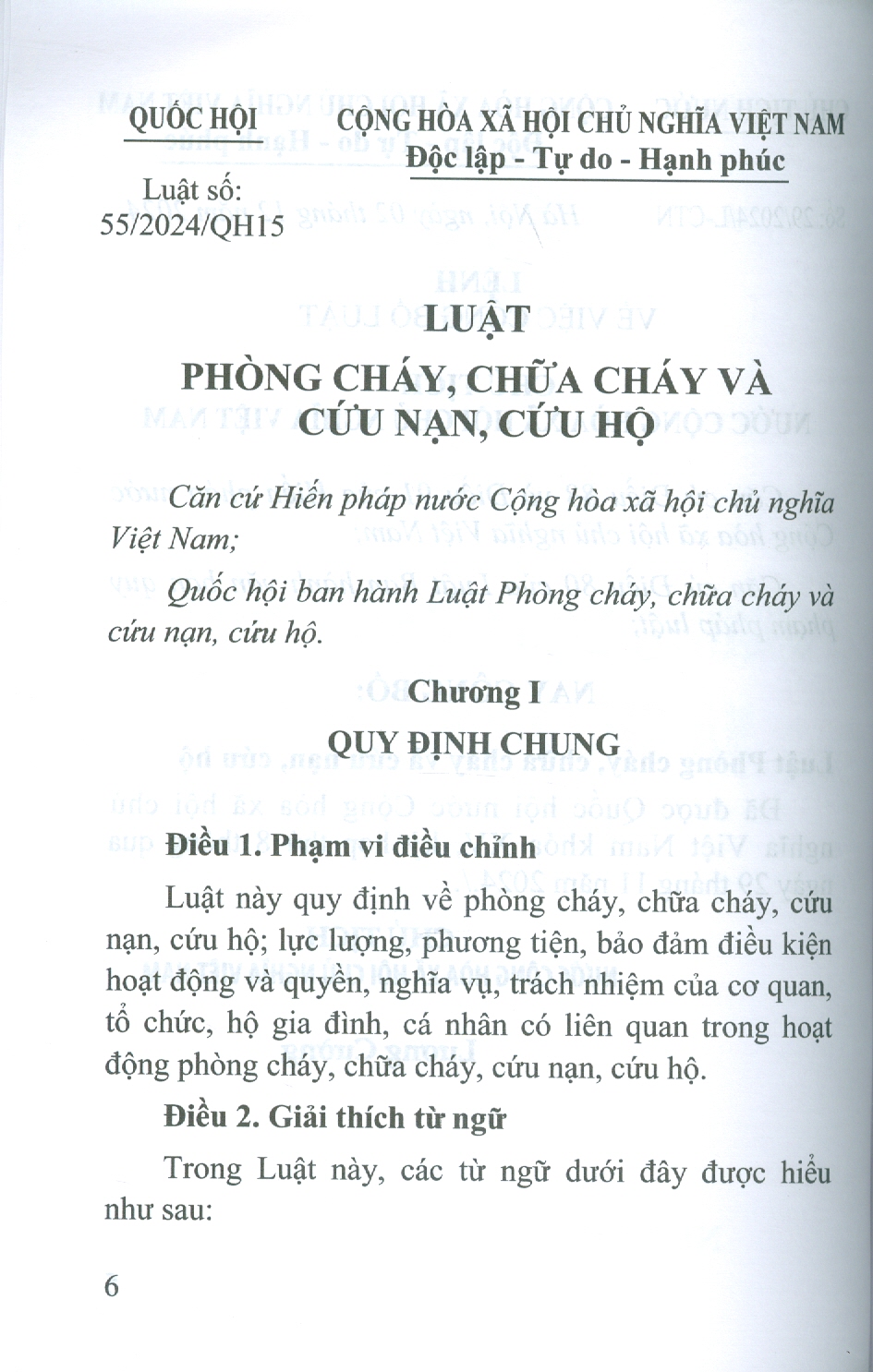 Luật Phòng Cháy, Chữa Cháy Và Cứu Nạn, Cứu Hộ Năm 2024