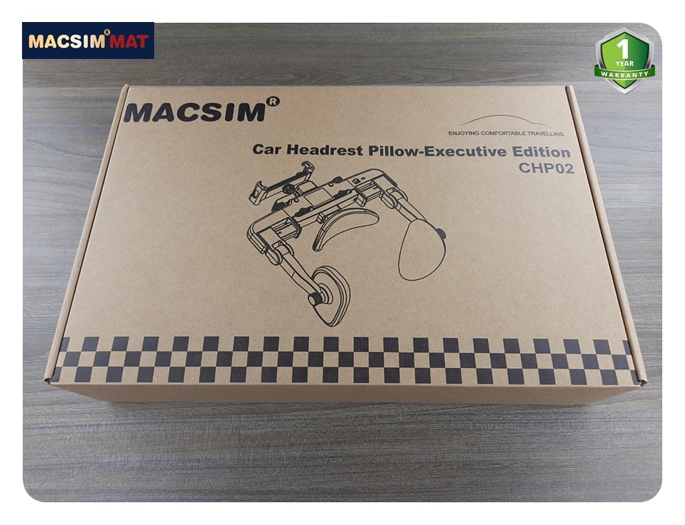 Gối tựa đầu ô tô cao cấp nhãn hiệu Macsim mã CHP02B màu nâu