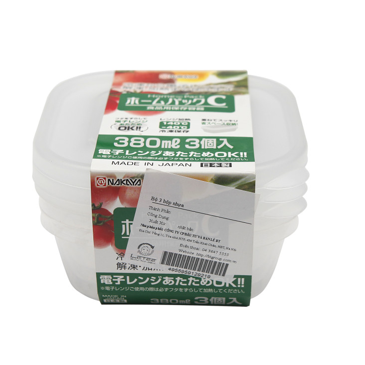 Bộ 03 hộp thực phẩm Nakaya 380ml - Nội địa Nhật Bản