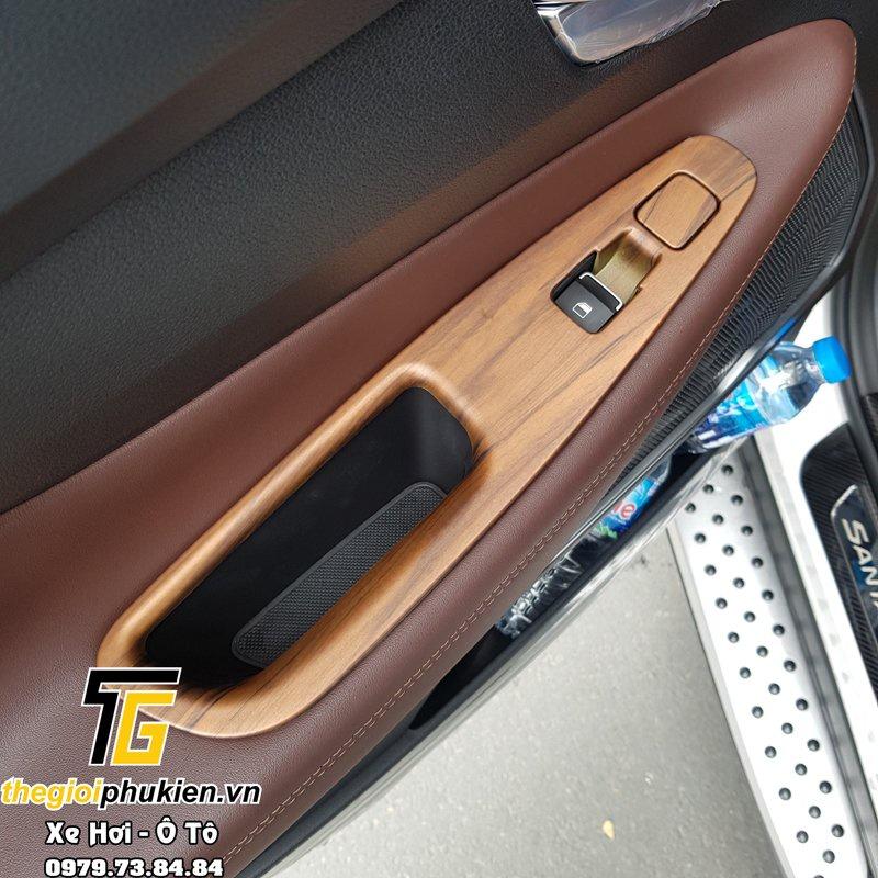 Ốp chống xước nội thất vân gỗ Hyundai Santafe 2021 Cao cấp