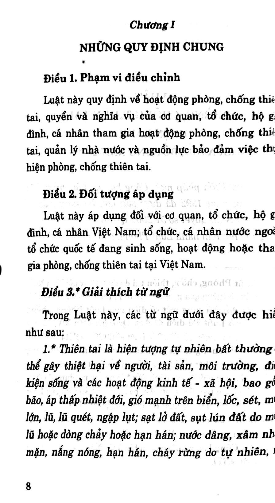 Luật Phòng, Chống Thiên Tai (Hiện Hành)(Sửa Đổi, Bổ Sung Năm 2020)