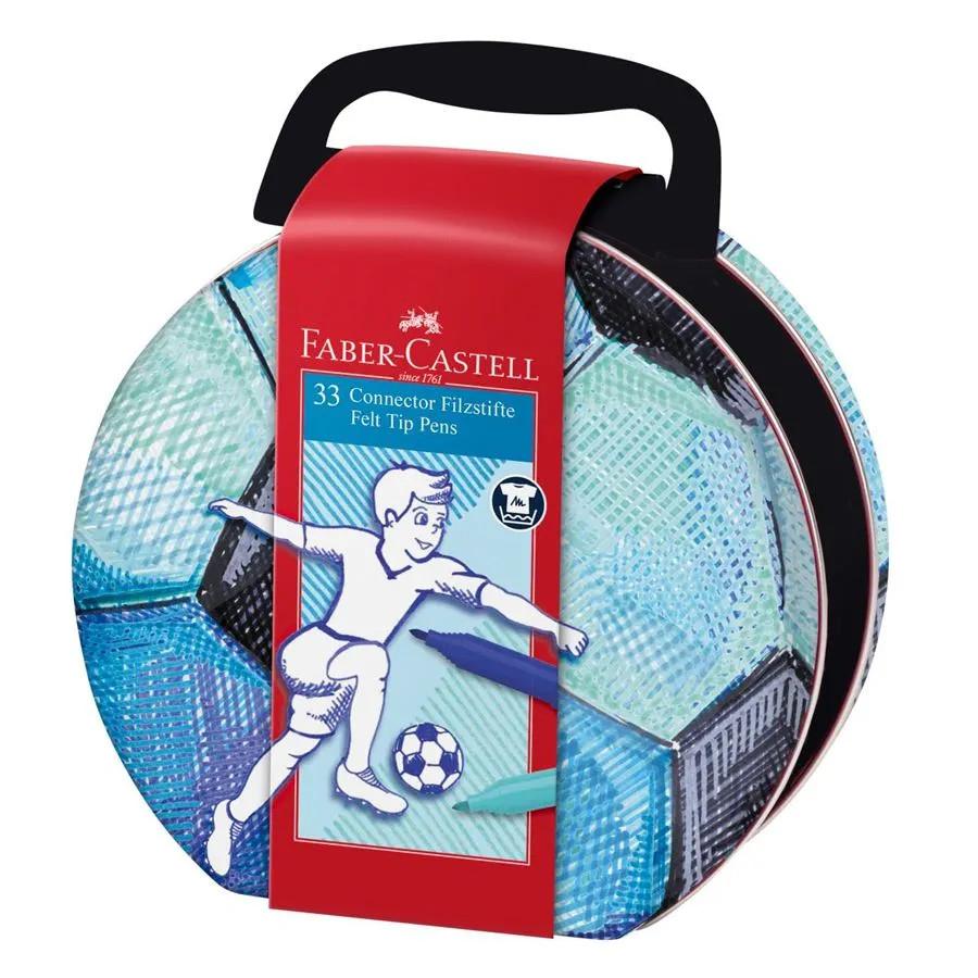 Hộp 33 Bút Lông Màu Connector - Faber-Castell 155538 - Hộp Hình Bóng Đá