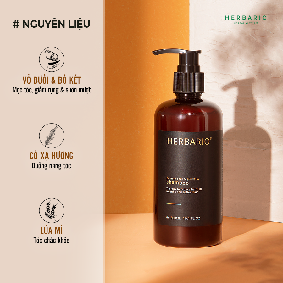 Dầu gội vỏ bưởi & Bồ kết 300ml sạch da đầu gàu, kích thích mọc tóc, giảm rụng tóc