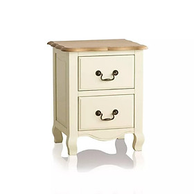 Tủ Đầu Giường 2 Ngăn Kéo Bella Gỗ Sồi Ibie BSK2BELO - Trắng (50 x 40 cm)