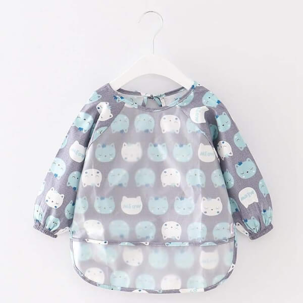 Yếm máng dài tay Cotton chống thấm nước cho bé tập ăn, tập vẽ Mastela