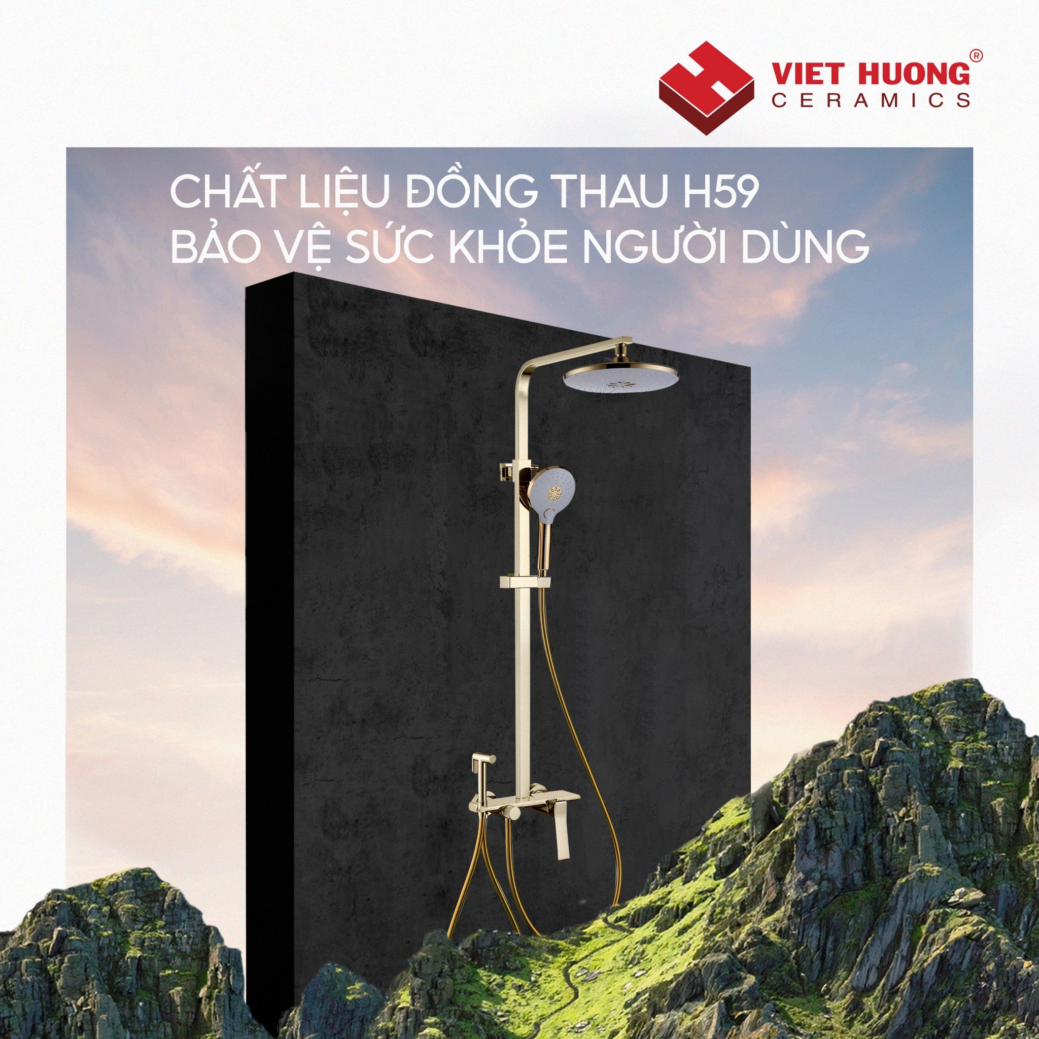 BỘ SEN TẮM ĐỒNG THAU NÓNG LẠNH EUROVINTO CAO CẤP MÃ 19110F-2G