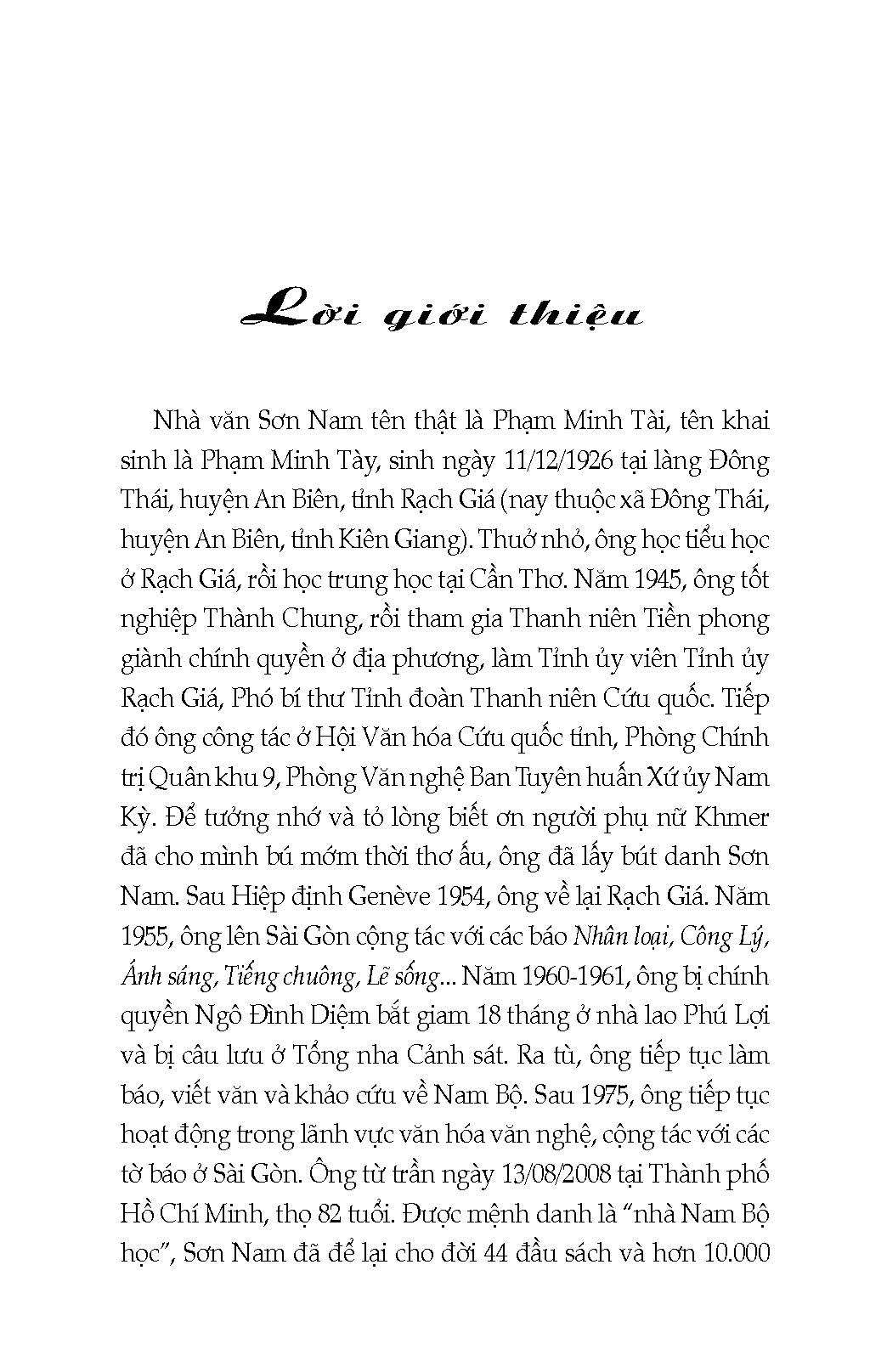 Văn Hóa Nam Bộ Qua Cái Nhìn Của Sơn Nam