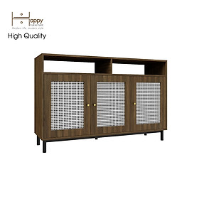 [Happy Home Furniture] ROTAN, Tủ lưu trữ 3 cửa mở - chân sắt, 140cm x 40cm x 90cm ( DxRxC), TCM_134