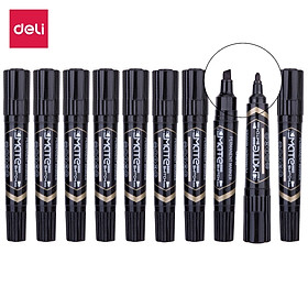 Bút dạ kính Deli - không xóa được - 2 đầu bút 2 kích cỡ ngòi - Mực Xanh/ Đen/ Đỏ - 10 cây/hộp - ES555