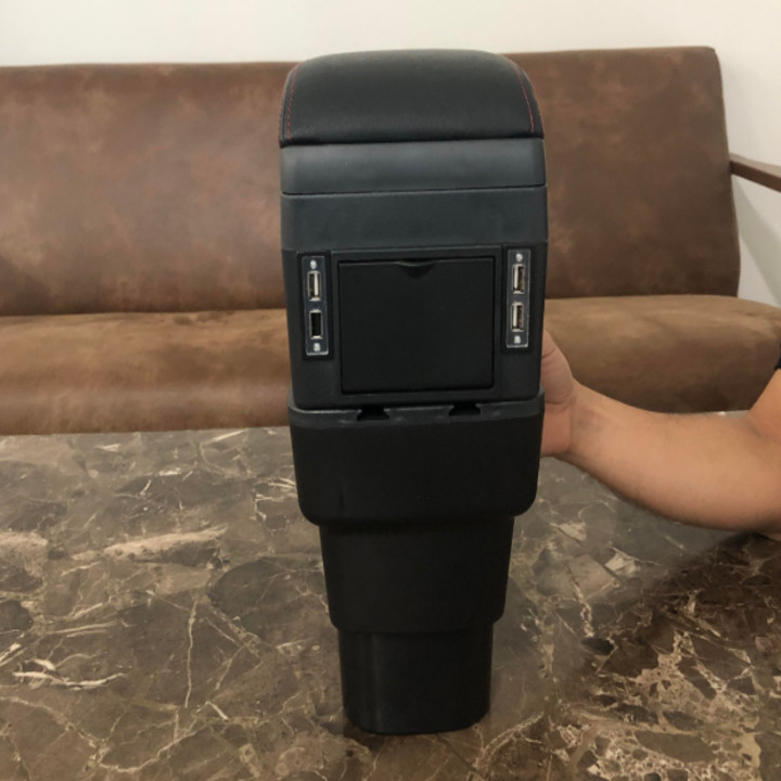 Hộp tỳ tay ô tô, xe hơi cao cấp dùng cho xe Hyundai i10 tích hợp 6 cổng USB (Mã SUSB-i10)