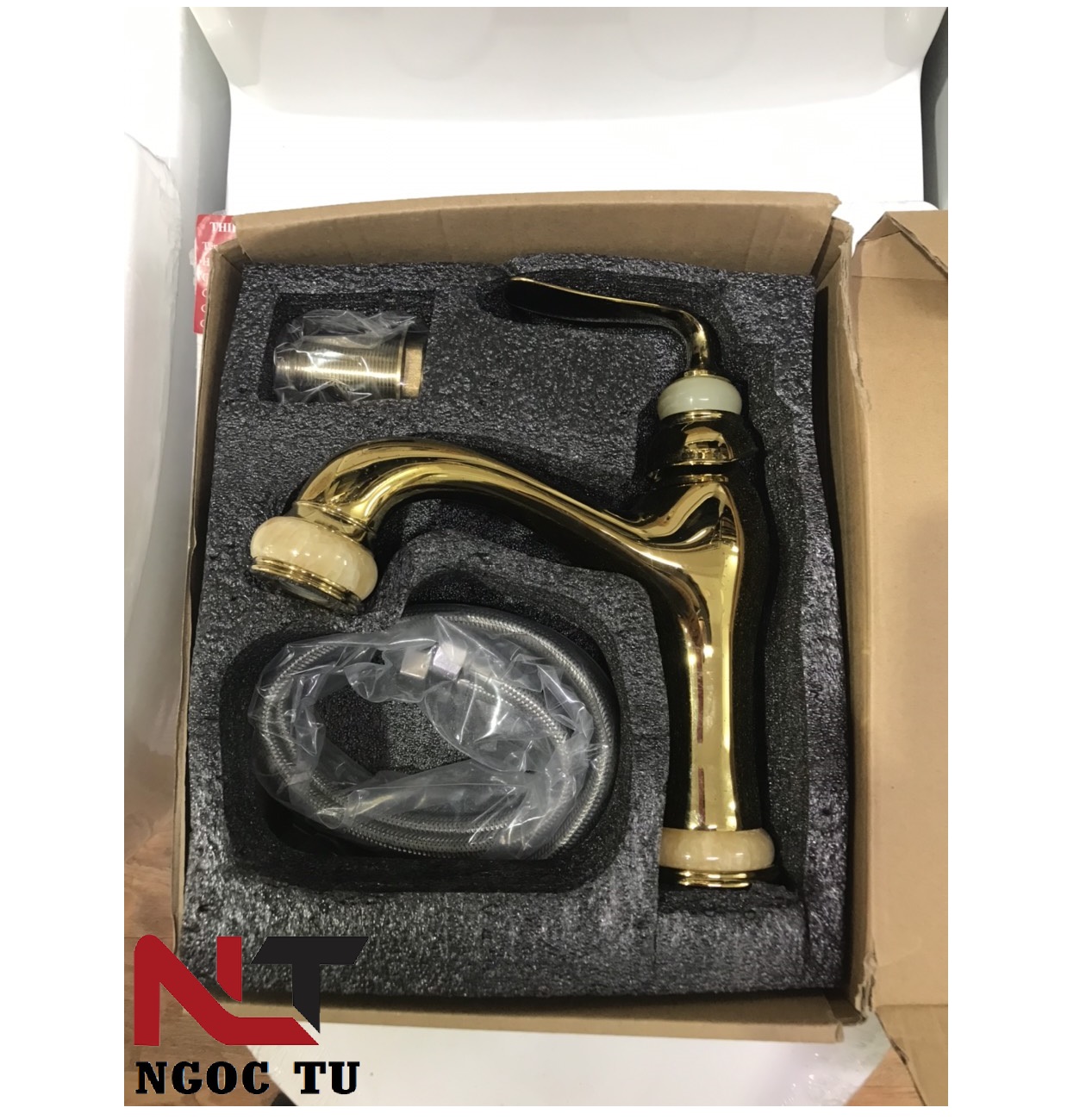 Vòi rửa mặt thân thấp mạ vàng GB8766B, sang trọng, quý phái, đẳng cấp quý tộc