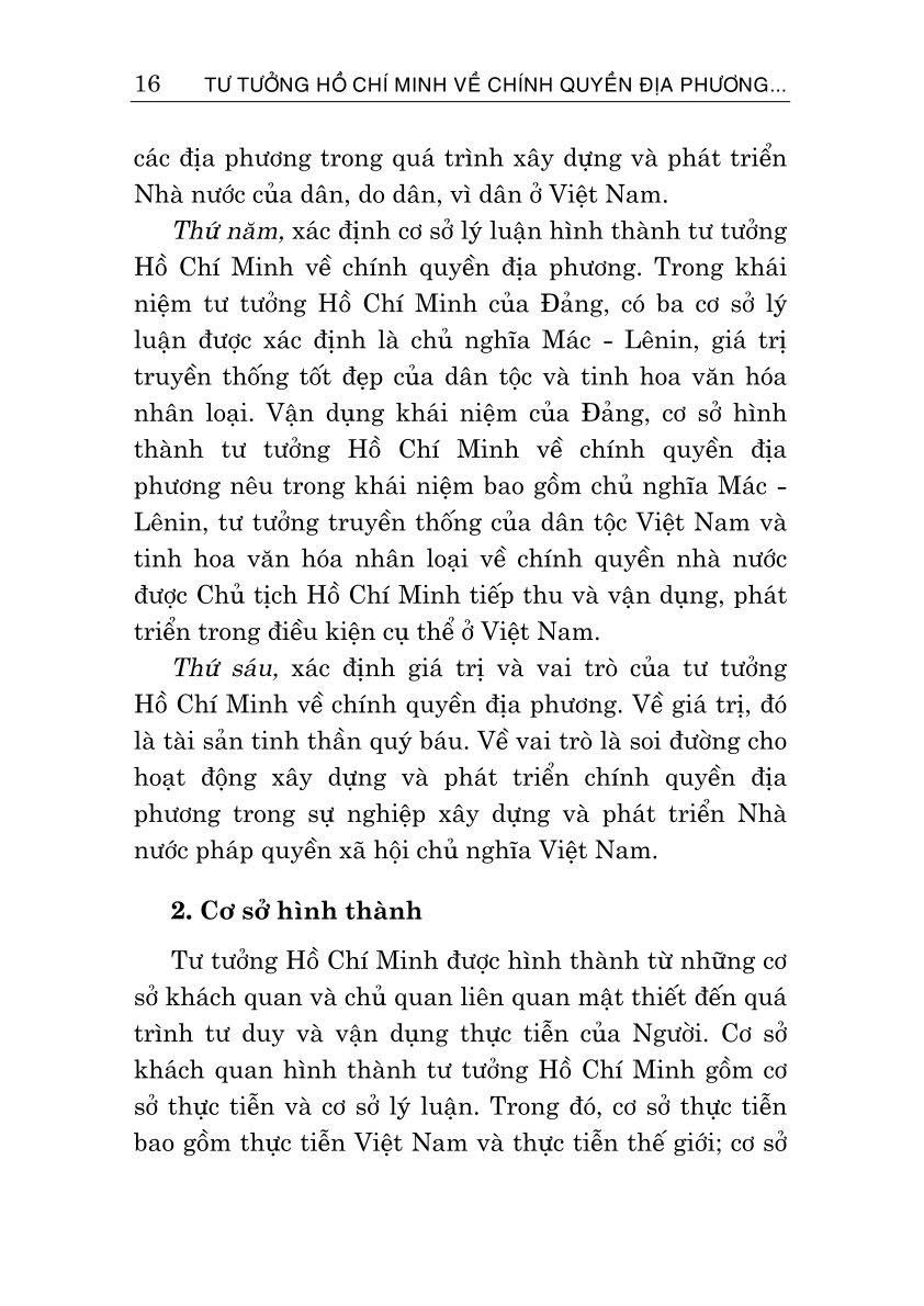Tư tưởng Hồ Chí Minh về chính quyền địa phương và vận dụng xây dựng, hoàn thiện chính quyền địa phương ở Việt Nam hiện nay (Sách chuyên khảo)
