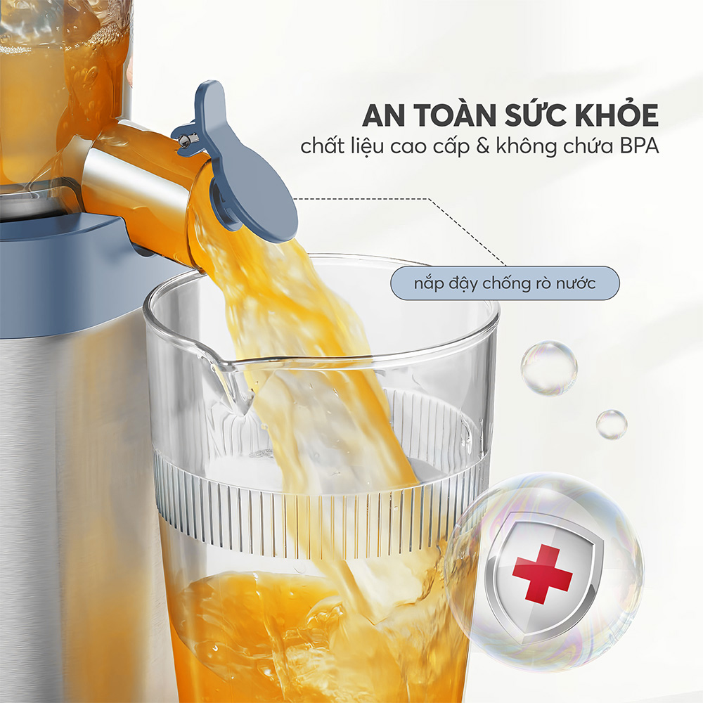 Máy ép chậm Elmich JEE-8769, công suất 200W, tốc độ quay 65 vòng/phút, độ ồn thấp dưới 62db - Hàng chính hãng