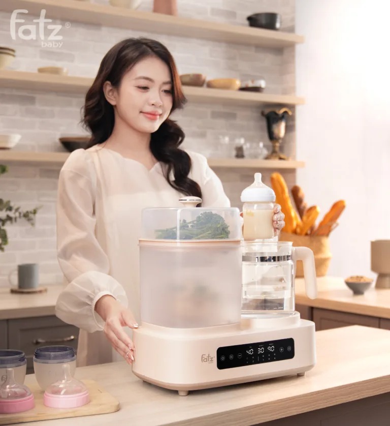 Máy đa năng điện tử Fatz Baby Multimax 12 Tiệt trùng/ Sấy khô/ Hấp/ Đun/ Hâm nước & nấu chậm FB9503KB