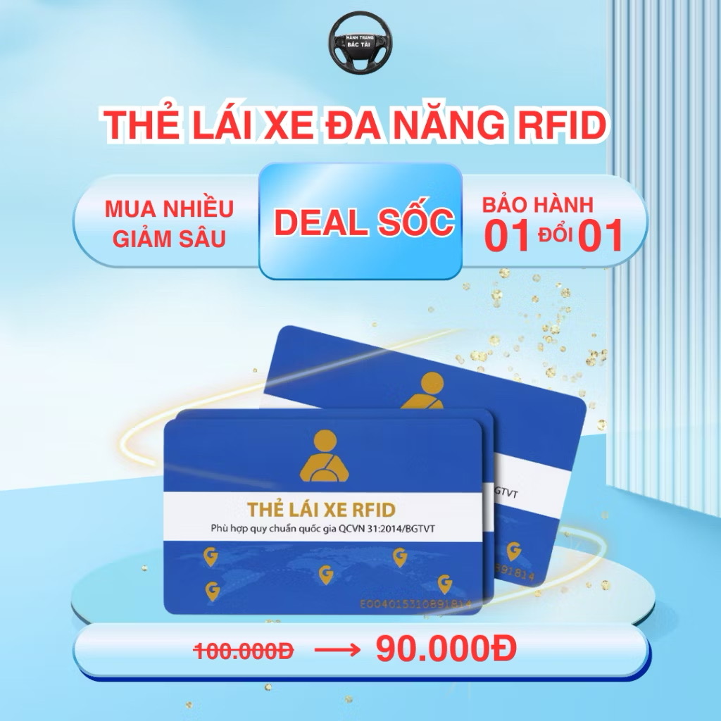 Thẻ lái xe đa năng RFID. Quẹt được tất cả hãng hộp đen. Có ghi thẻ lái xe cho tài xế