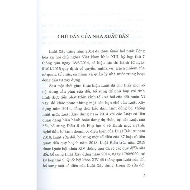 Luật Xây Dựng (Hiện Hành) (Sửa Đổi, Bổ Sung Năm 2016, 2018, 2019, 2020)